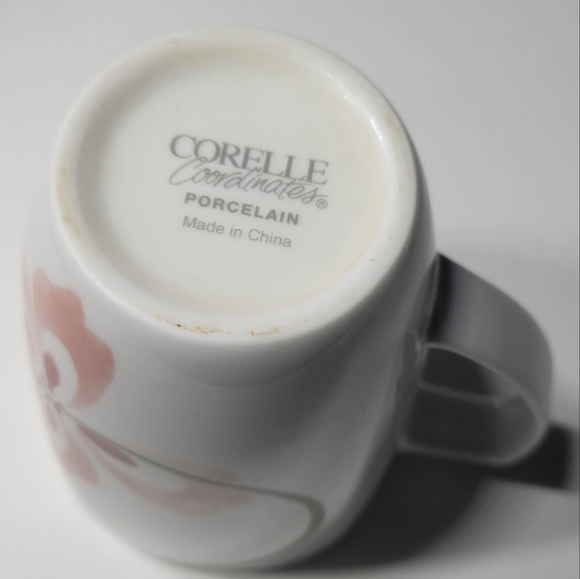Set of 2 Corelle Coordinates Coffee Mug Tea Cup White with Pretty Pink Flowers - Picture 8 of 12